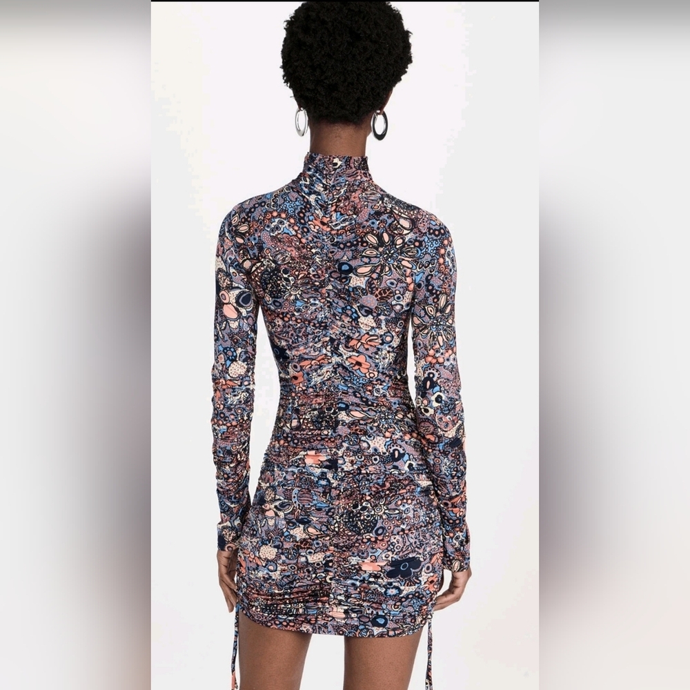 A.L.C. Nolan Dress Stretch Floral Ruched - Picture 3 of 8